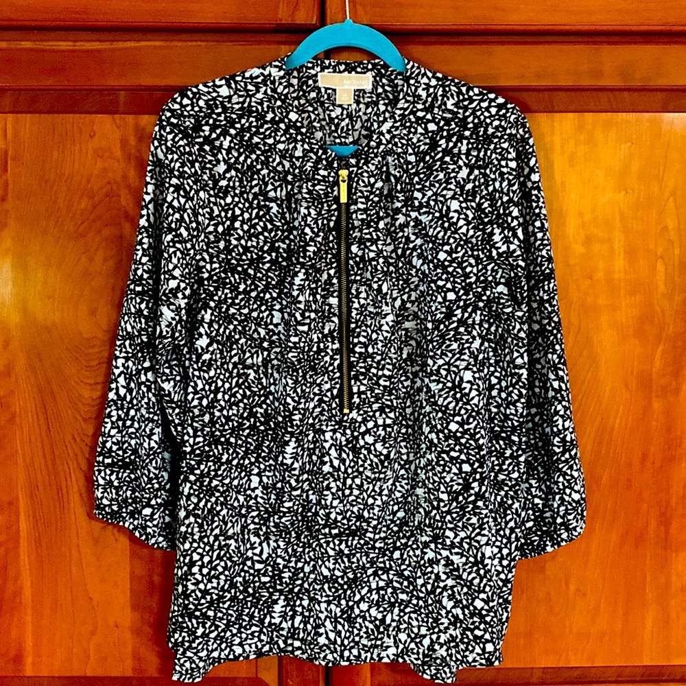 Michael Kors Black and White long  sleeve dress shirt